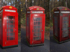 3डी 3 टेलीफोन बॉक्स संग्रह 3D मॉडल