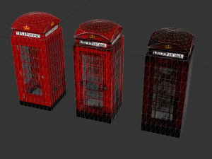 3d 3 telephone box collection Model 3D