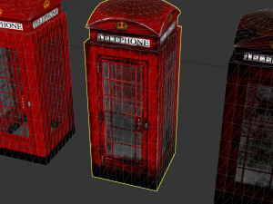 3d 3 telephone box collection Model 3D