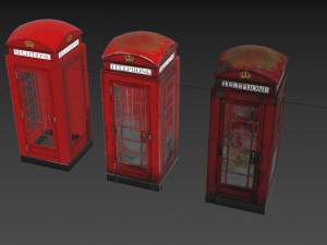 3d 3 telephone box collection Model 3D