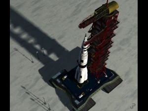 Piattaforma di lancio di razzi Modello 3D