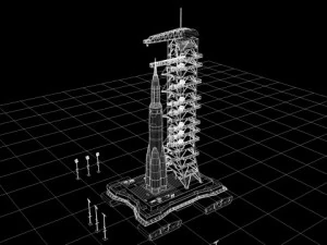 Piattaforma di lancio di razzi Modello 3D