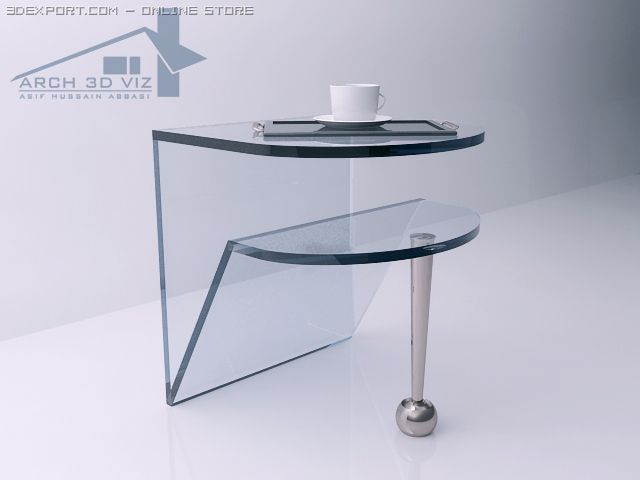modern design glass table 3D Model .c4d .max .obj .3ds .fbx .stl .blend