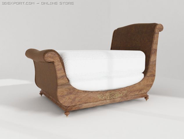 queen bed Modelo 3D .c4d .max .obj .3ds .fbx .stl .blend 