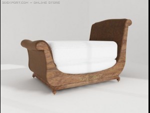 queen bed Modello 3D