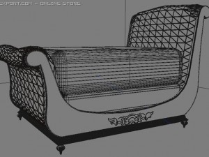 queen bed Modelo 3D