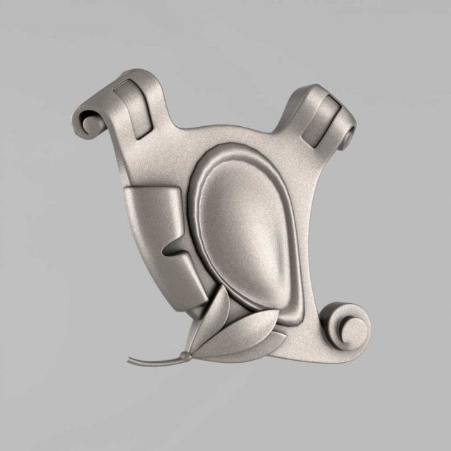 cartouche decor 3D 프린트 모델 .c4d .max .obj .3ds .fbx .stl .blend 