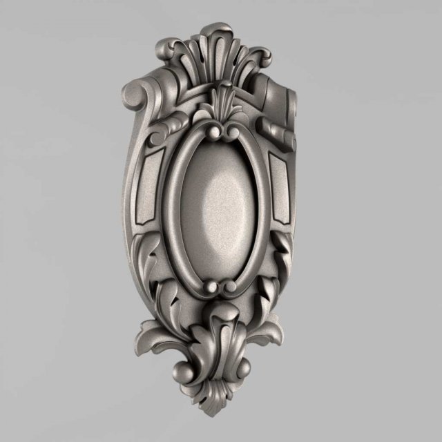 cartouche decor 2 3D Print Model .c4d .max .obj .3ds .fbx .stl .blend 