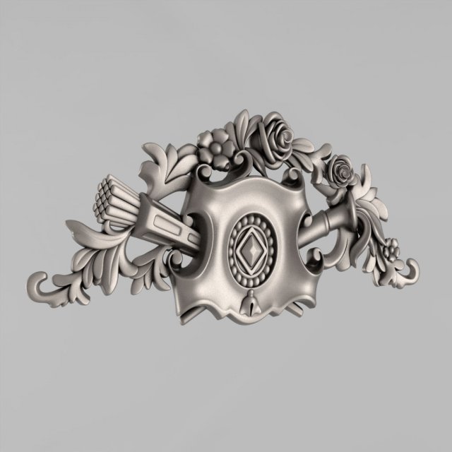 cartouche decor 5 3D Модель .c4d .max .obj .3ds .fbx .stl .blend 