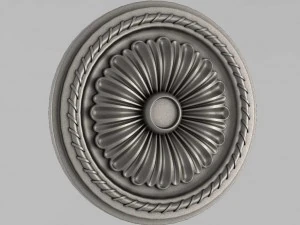 oyulmuş rozet dekoru 8 3D Baskı Modeli