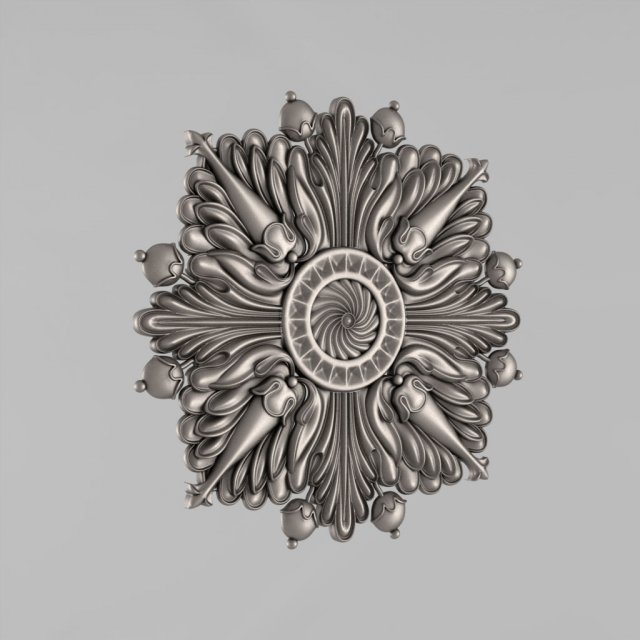 carved rosettes decor 26 3D Print Model .c4d .max .obj .3ds .fbx .stl .blend 