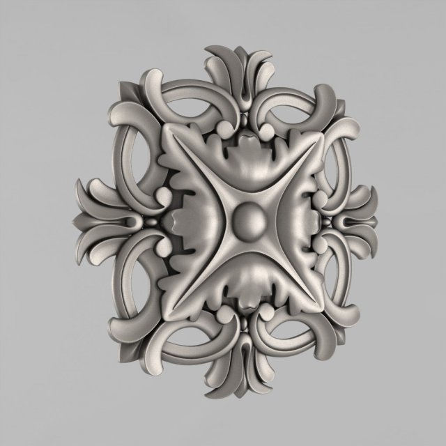 carved rosettes decor 43 3Dプリントモデル .c4d .max .obj .3ds .fbx .stl .blend 