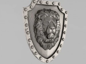 shield with a lion face 3D Print Model