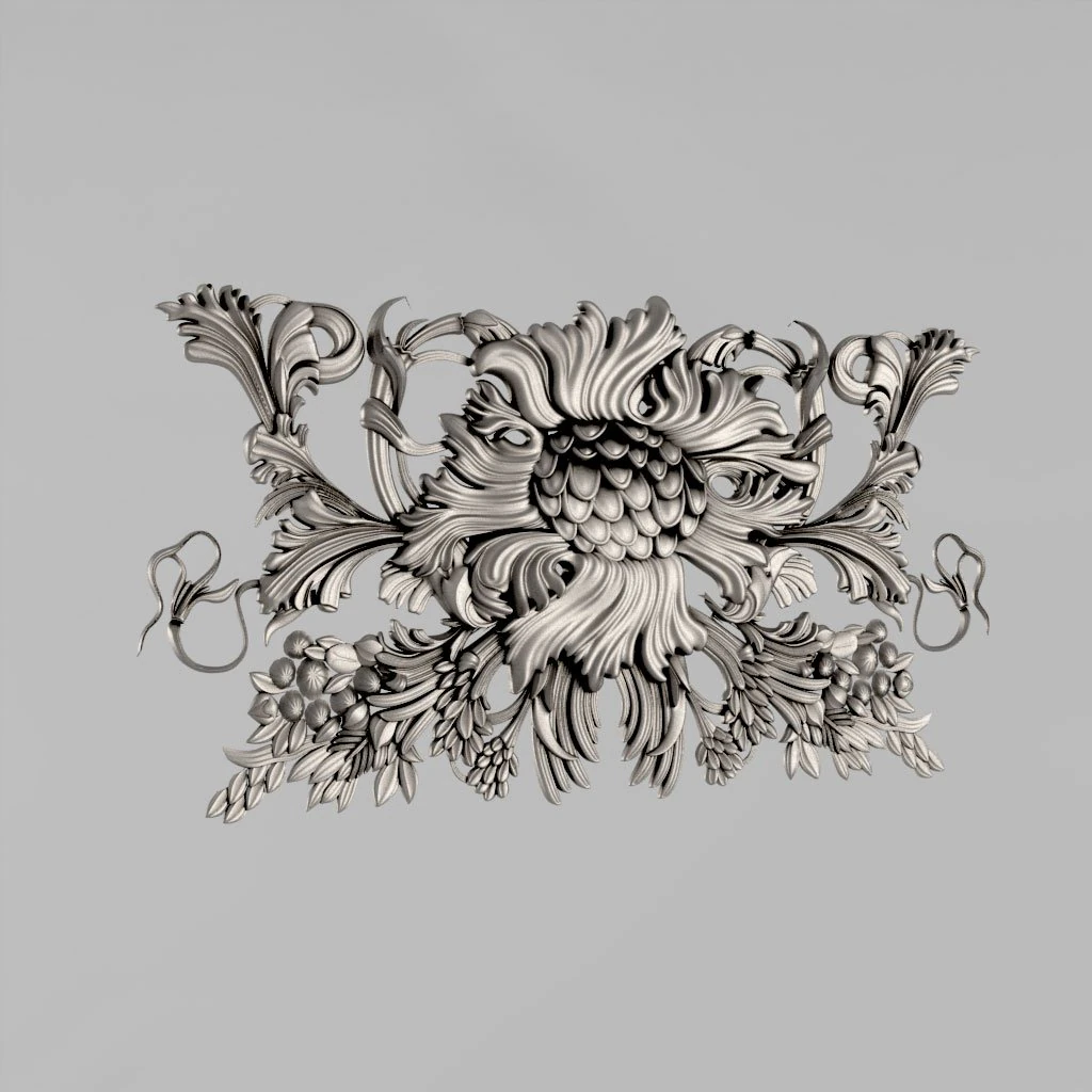 the central decorative element 8 3D Print Model .c4d .max .obj .3ds .fbx .stl .blend