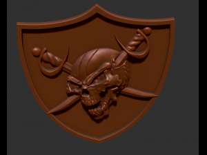 skull with swords on a shield 3D Принт Модель