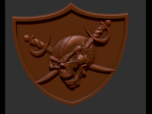 skull with swords on a shield 3D Print Model