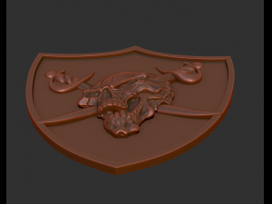 skull with swords on a shield 3D Принт Модель