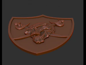 skull with swords on a shield 3D Print Model