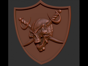 skull with swords on a shield 3D Принт Модель