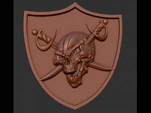 skull with swords on a shield 3D Print Model