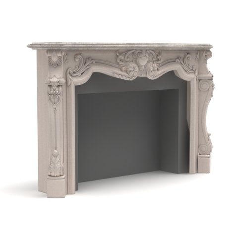 marble fireplace 3D 模型 .c4d .max .obj .3ds .fbx .stl .blend 