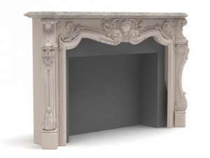 marble fireplace 3D Модель
