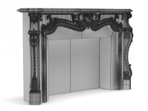 marble fireplace 3D 模型