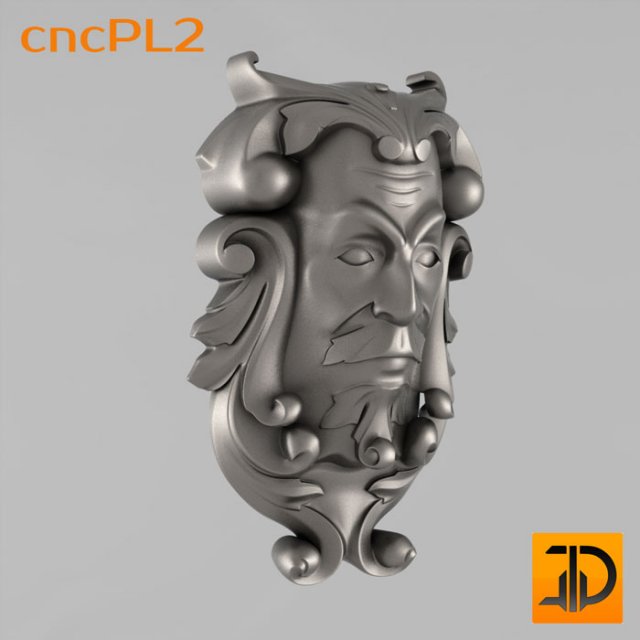 carved face 3D Модель .c4d .max .obj .3ds .fbx .stl .blend 