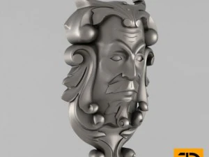 彫られた顔 3Dモデル