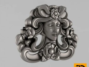 彫刻された顔 2 3Dモデル