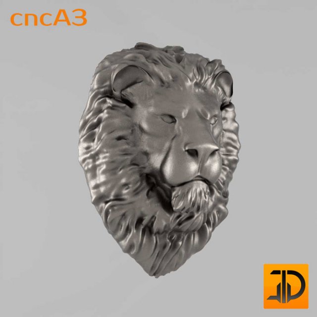 the muzzle of a lion 3D Модель .c4d .max .obj .3ds .fbx .stl .blend 