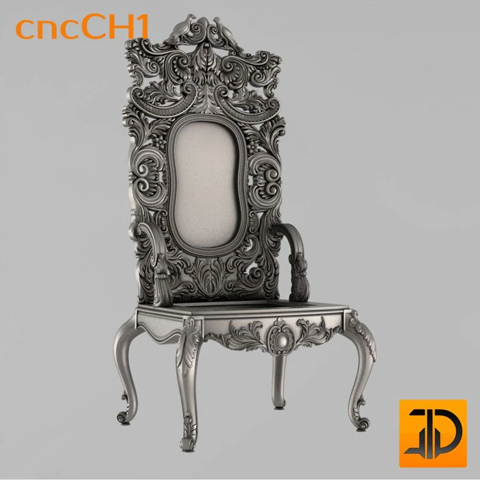 carved chair for cnc machine tools 3D Model .c4d .max .obj .3ds .fbx .stl .blend