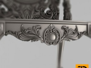 carved chair for cnc machine tools Model 3D