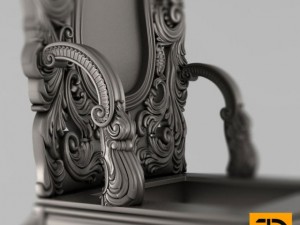 carved chair for cnc machine tools Model 3D