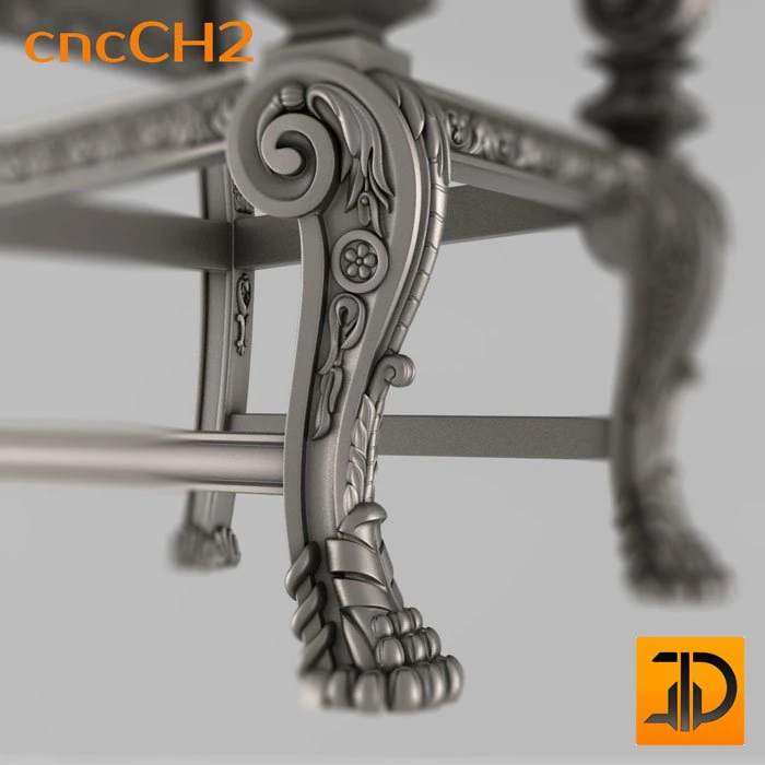 carved chair 2 3D Model .c4d .max .obj .3ds .fbx .stl .blend