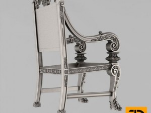 carved chair 2 3D Modell
