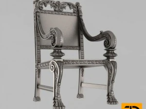 carved chair 2 3D Model