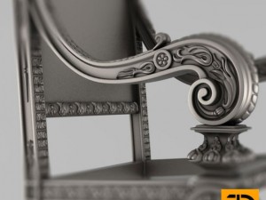 carved chair 2 3D Modell