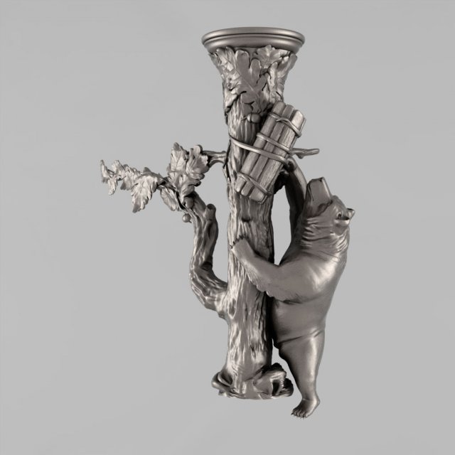the bear and the barrel of honey 3D-Modell .c4d .max .obj .3ds .fbx .stl .blend 