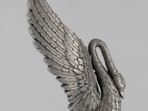 entrance stairs swan with unfolded wings 3D Model
