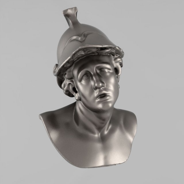 a bust of young warrior Model 3D .c4d .max .obj .3ds .fbx .stl .blend 