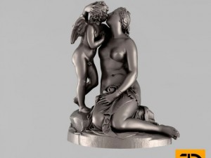 sculpture venus kissing cupid 3D Model