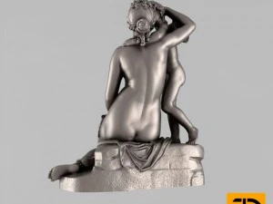 sculpture venus kissing cupid 3D Model