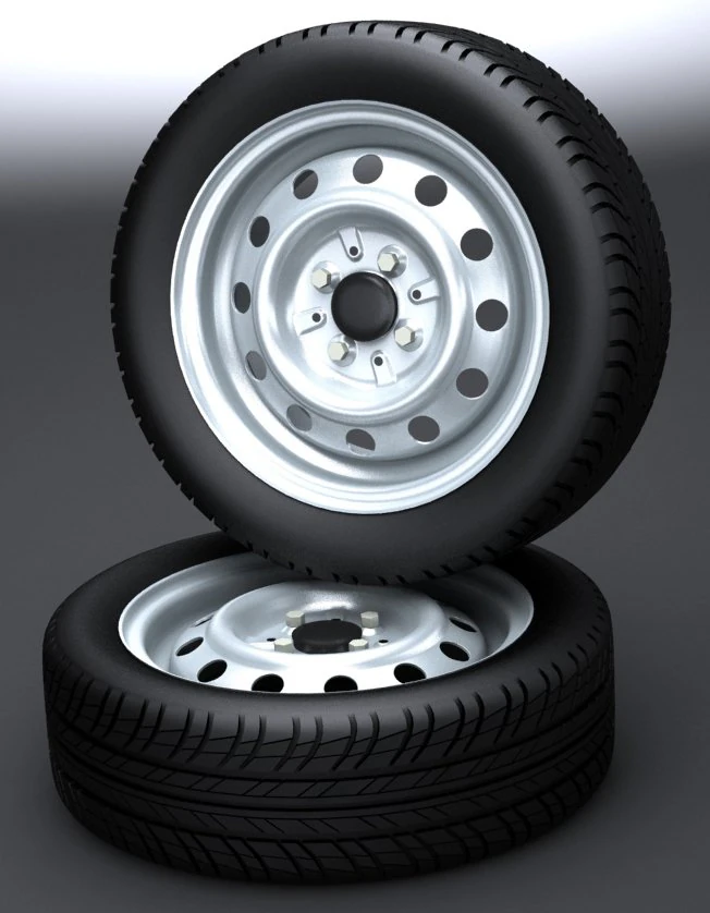 stamped steel wheel 3D Model .c4d .max .obj .3ds .fbx .stl .blend