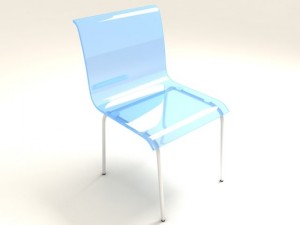 blue transparent chair Model 3D