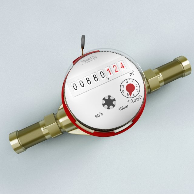 water counter meter Modelo 3D .c4d .max .obj .3ds .fbx .stl .blend 