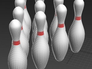 10 bowling pins 3D Model
