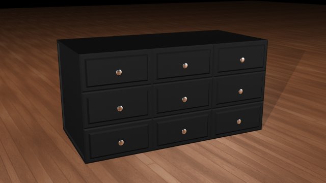 modern dresser 3D 模型 .c4d .max .obj .3ds .fbx .stl .blend 
