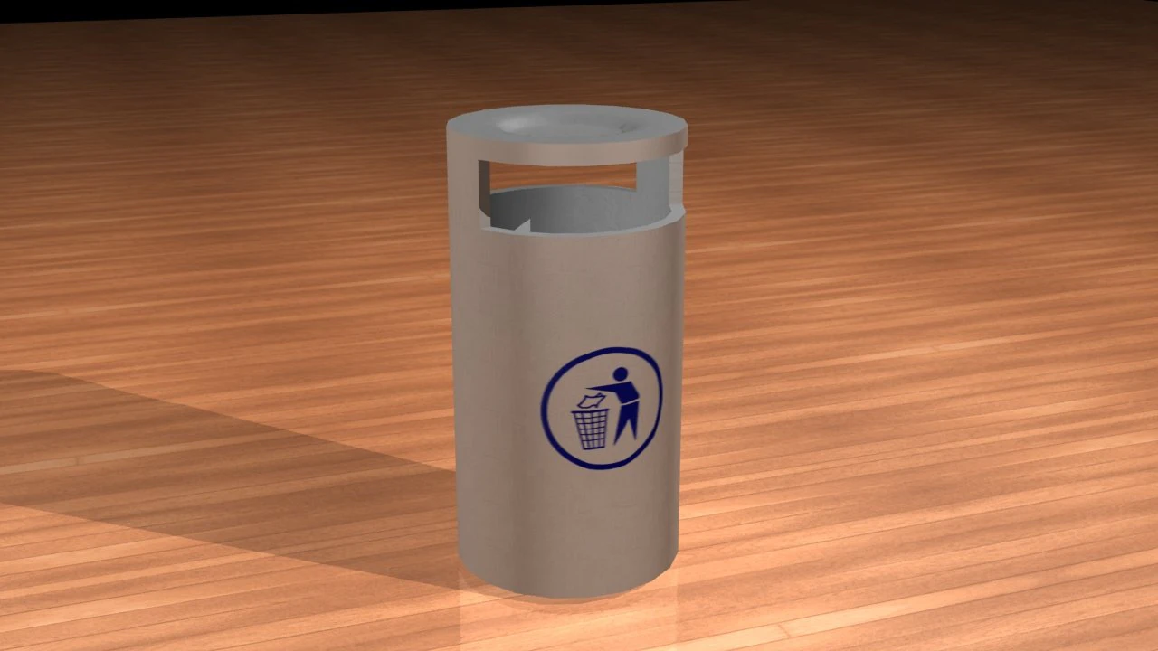 urban cement trash can 3D Model .c4d .max .obj .3ds .fbx .stl .blend