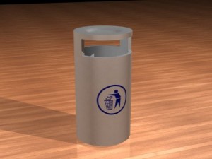 urban cement trash can 3Dモデル